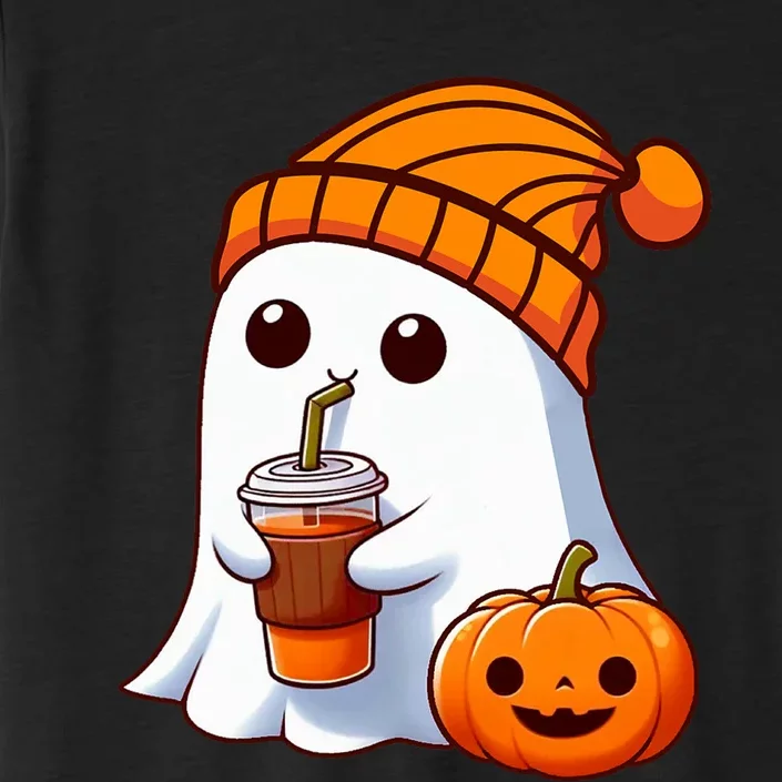 Halloween Costume Ghost Drinking Pumpkin ChromaSoft Performance T-Shirt