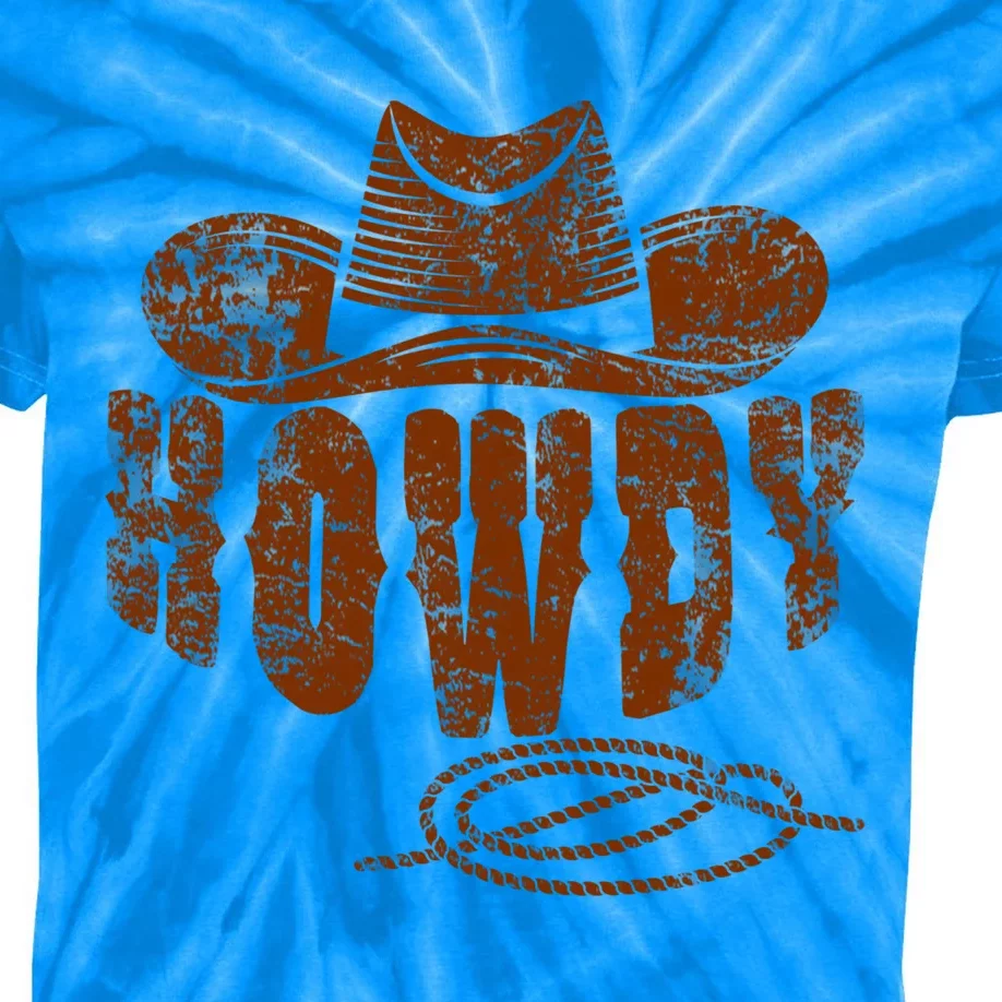 Howdy Cowboy Gift Kids Tie-Dye T-Shirt