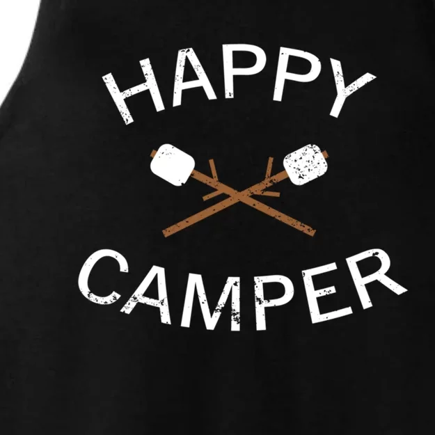 Happy Camper Gift Roasting Marshmallows Gift Ladies Tri-Blend Wicking Tank