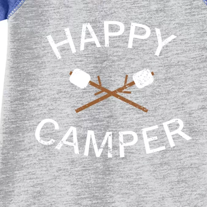 Happy Camper Gift Roasting Marshmallows Gift Infant Baby Jersey Bodysuit