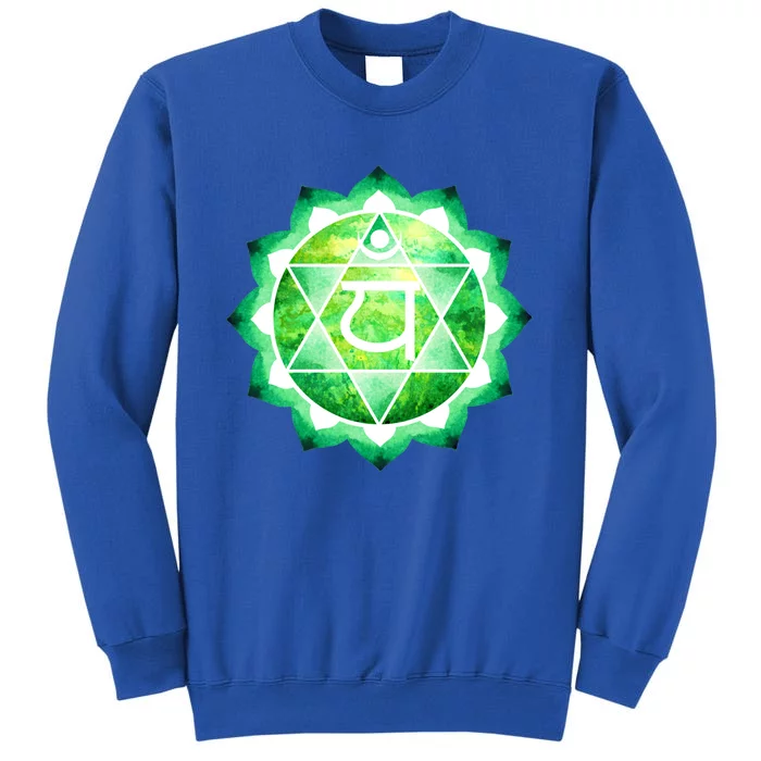 Heart Chakra Green Watercolor Lotus Dala Yoga Om Gift Sweatshirt