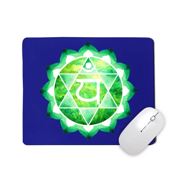 Heart Chakra Green Watercolor Lotus Dala Yoga Om Gift Mousepad