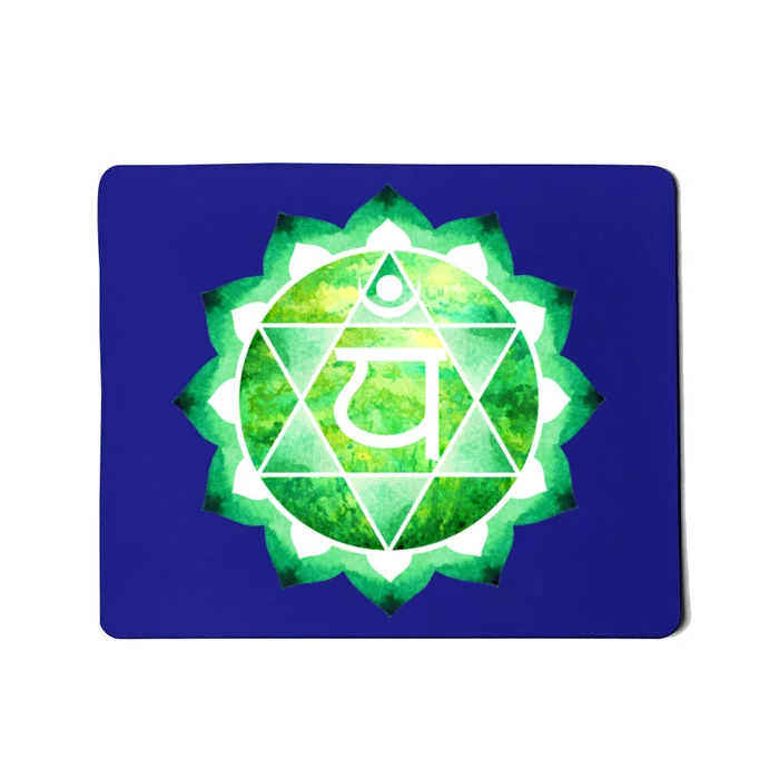 Heart Chakra Green Watercolor Lotus Dala Yoga Om Gift Mousepad