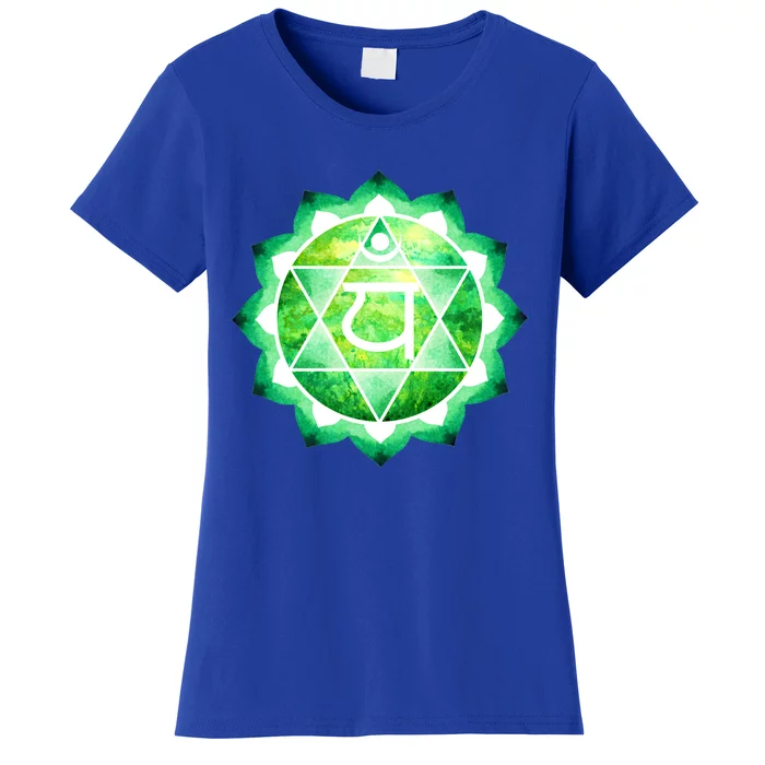 Heart Chakra Green Watercolor Lotus Dala Yoga Om Gift Women's T-Shirt