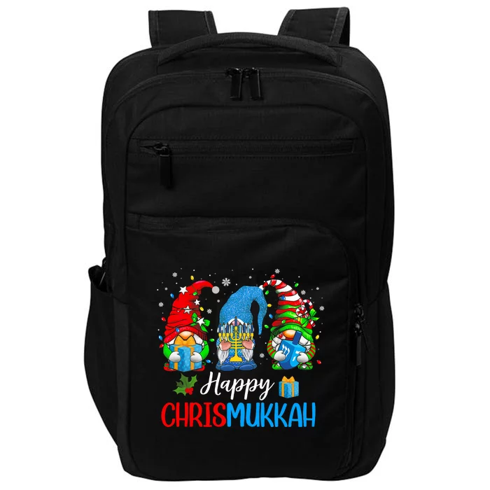 Happy Chrismukkah Gnomes Merry Christmas And Happy Hanukkah Impact Tech Backpack