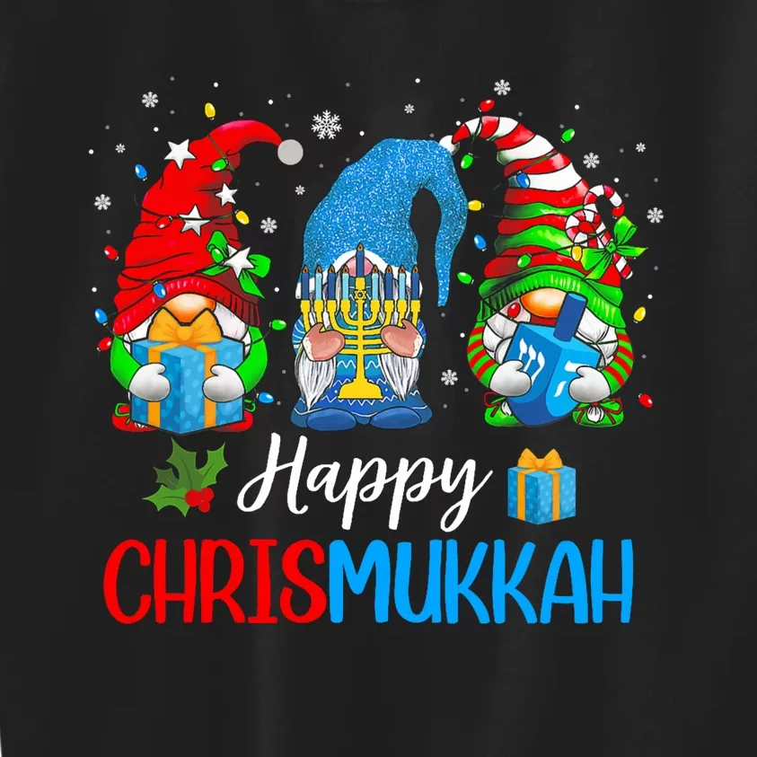 Happy Chrismukkah Gnomes Merry Christmas And Happy Hanukkah Kids Sweatshirt