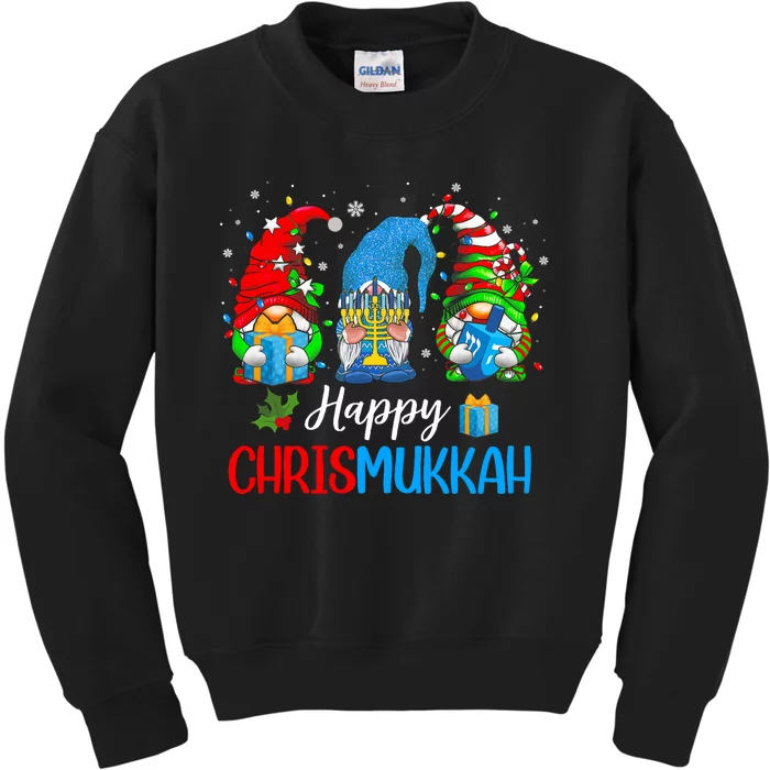 Happy Chrismukkah Gnomes Merry Christmas And Happy Hanukkah Kids Sweatshirt