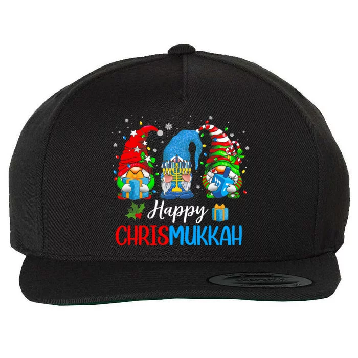 Happy Chrismukkah Gnomes Merry Christmas And Happy Hanukkah Wool Snapback Cap