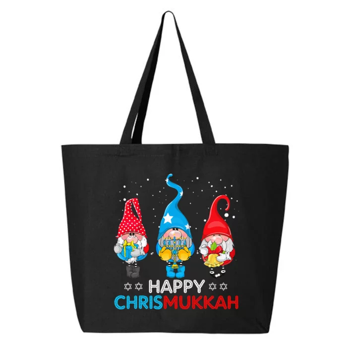 Happy Chrismukkah Gnomes Christmas Hanukkah Jewish Holiday 25L Jumbo Tote