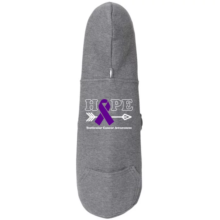 Hope Cool Gift Testicular Cancer Awareness Purple Ribbon Funny Gift Doggie 3-End Fleece Hoodie