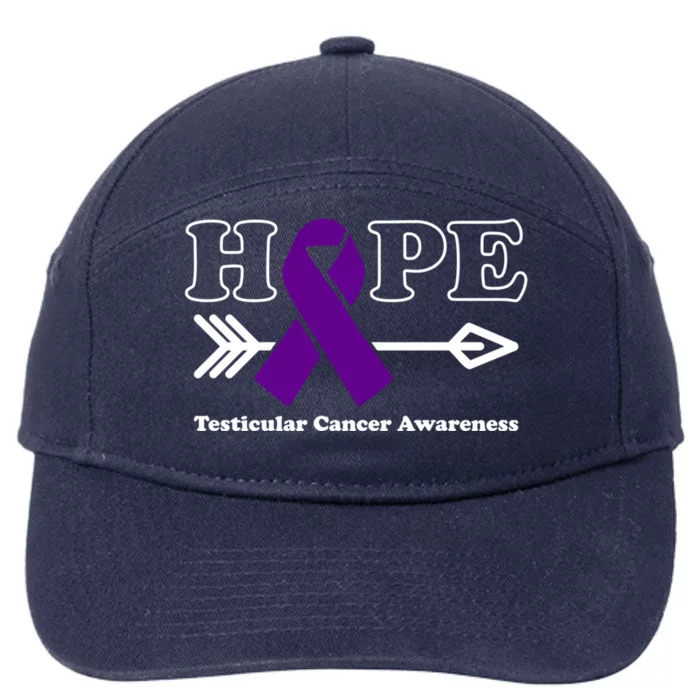 Hope Cool Gift Testicular Cancer Awareness Purple Ribbon Funny Gift 7-Panel Snapback Hat