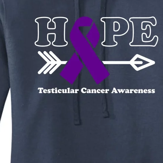 Hope Cool Gift Testicular Cancer Awareness Purple Ribbon Funny Gift Women's Pullover Hoodie