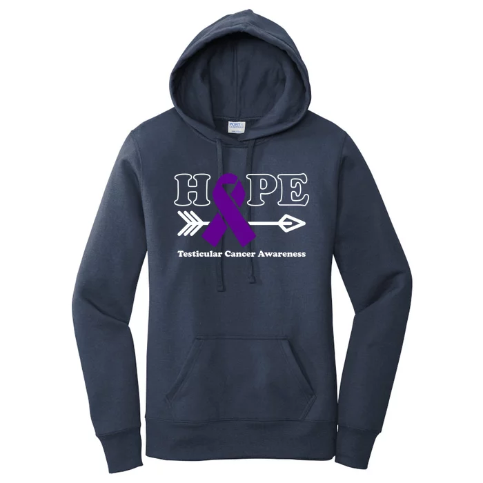 Hope Cool Gift Testicular Cancer Awareness Purple Ribbon Funny Gift Women's Pullover Hoodie