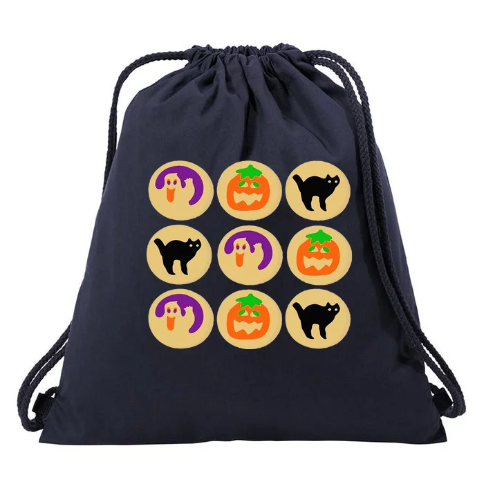 Halloween Cookies Ghost Pumpkin Cat Halloween Sugar Cookie Drawstring Bag