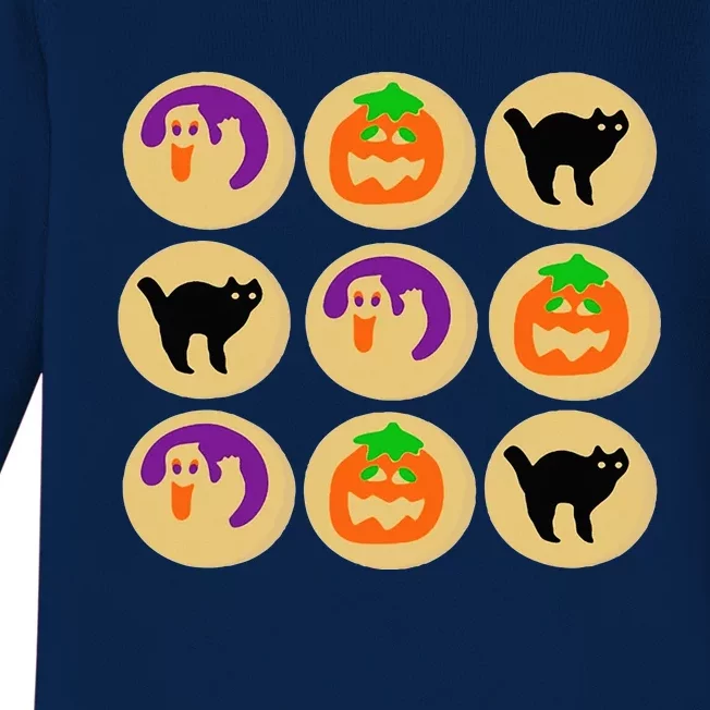 Halloween Cookies Ghost Pumpkin Cat Halloween Sugar Cookie Baby Long Sleeve Bodysuit