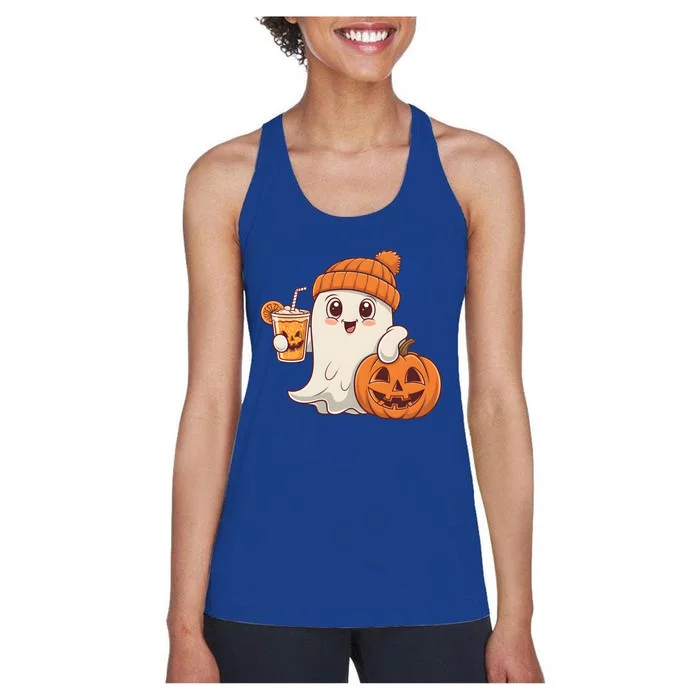 Halloween Costume Ghost Ing Pumpkin Great Gift Women's Racerback Tank