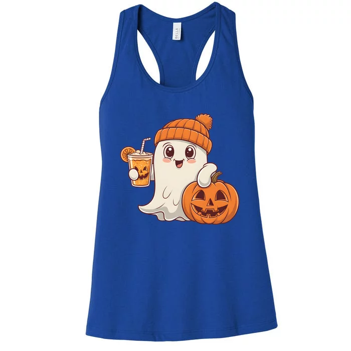 Halloween Costume Ghost Ing Pumpkin Great Gift Women's Racerback Tank