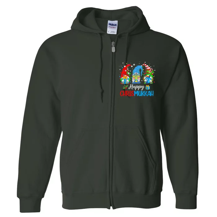 Happy Chrismukkah Gnomes Merry Christmas And Happy Hanukkah Full Zip Hoodie