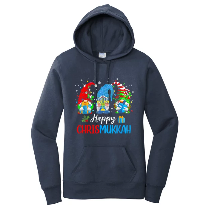 Happy Chrismukkah Gnomes Merry Christmas And Happy Hanukkah Women's Pullover Hoodie