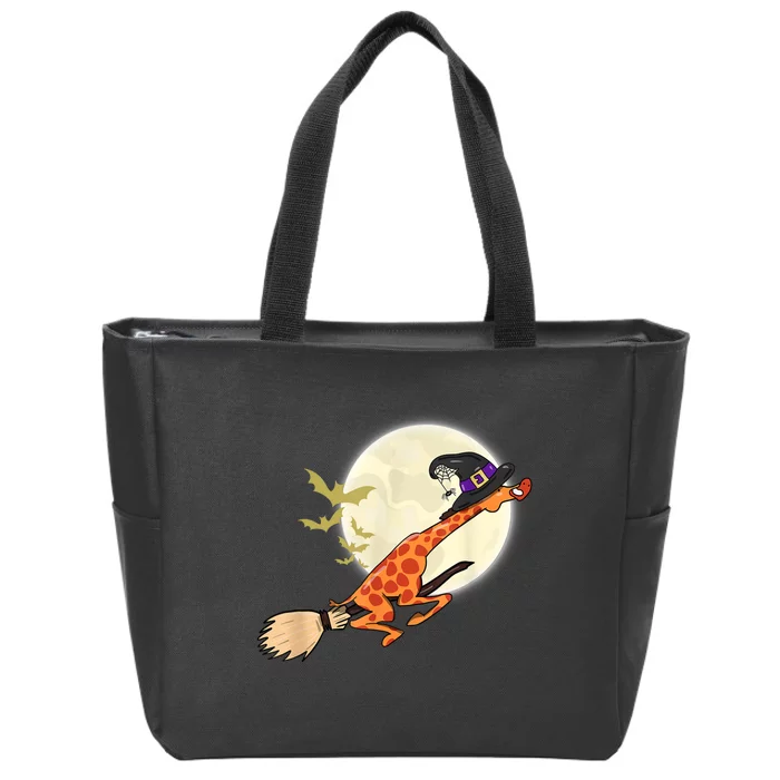 Halloween Costume Giraffe Ride Witch Shotgun Zip Tote Bag