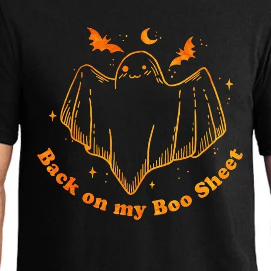 Halloween Cute Ghost Back On My Boo Sheet Gift Pajama Set