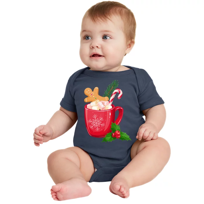 Hot Chocolate Gingerbread Christmas Baby Bodysuit