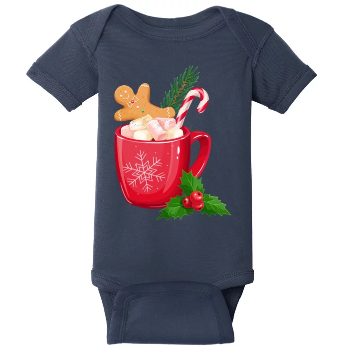 Hot Chocolate Gingerbread Christmas Baby Bodysuit