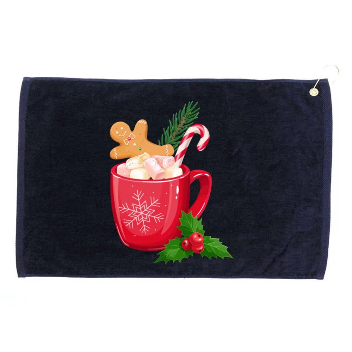 Hot Chocolate Gingerbread Christmas Grommeted Golf Towel