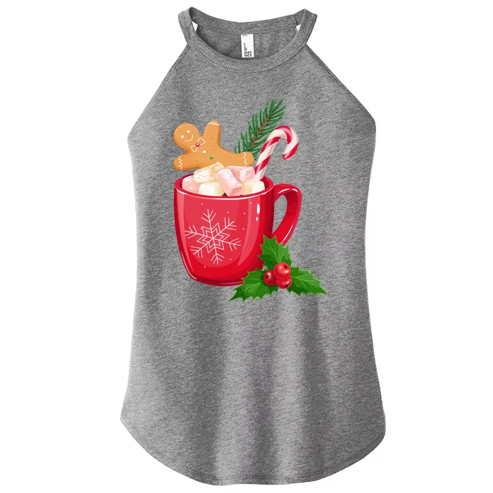 Hot Chocolate Gingerbread Christmas Women’s Perfect Tri Rocker Tank