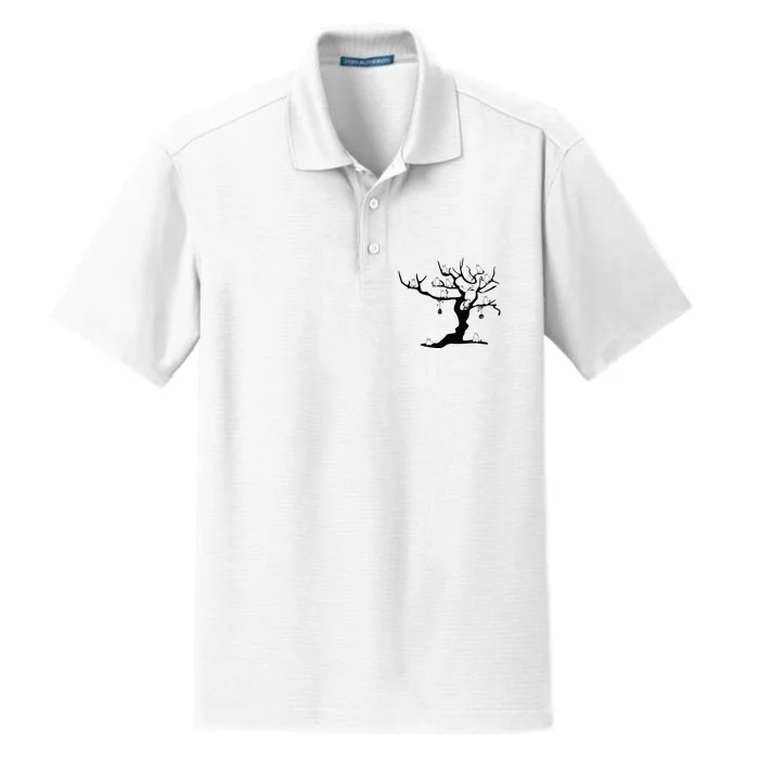 Halloween Cute Ghost Kitty Cats On A Tree Women Art Dry Zone Grid Performance Polo