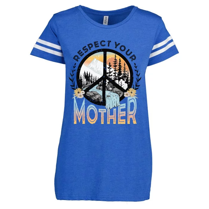 Hippie Cool Gift Flower Cool Gift Mother Earth Cool Gift Enza Ladies Jersey Football T-Shirt