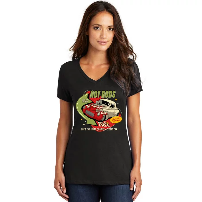 Hotrods Custom Genuine Women's V-Neck T-Shirt