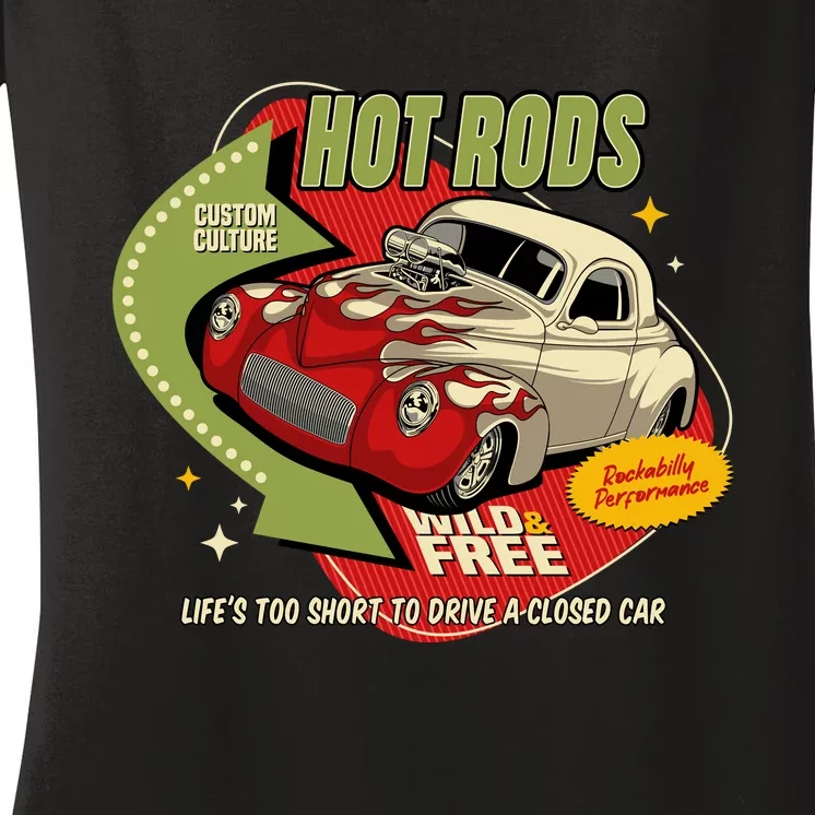 Hotrods Custom Genuine Women's V-Neck T-Shirt