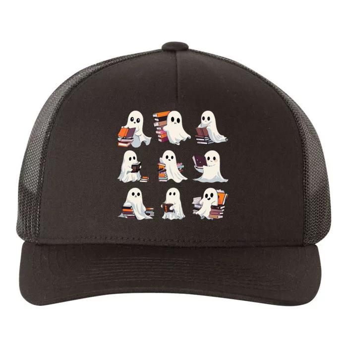 Halloween Cute Ghost Read More Books Spooky Boo Teacher Kids Yupoong Adult 5-Panel Trucker Hat