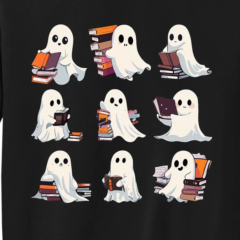 Halloween Cute Ghost Read More Books Spooky Boo Teacher Kids Sweatshirt