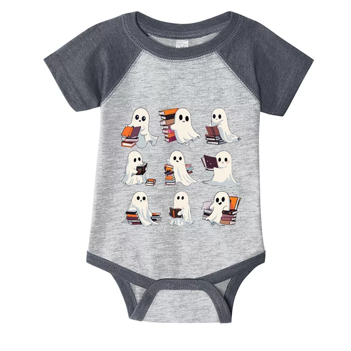 Halloween Cute Ghost Read More Books Spooky Boo Teacher Kids Infant Baby Jersey Bodysuit