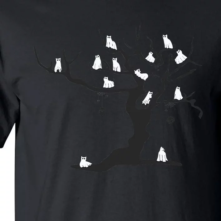 Halloween Cute Ghost Kitty Cats on a Tree Tall T-Shirt