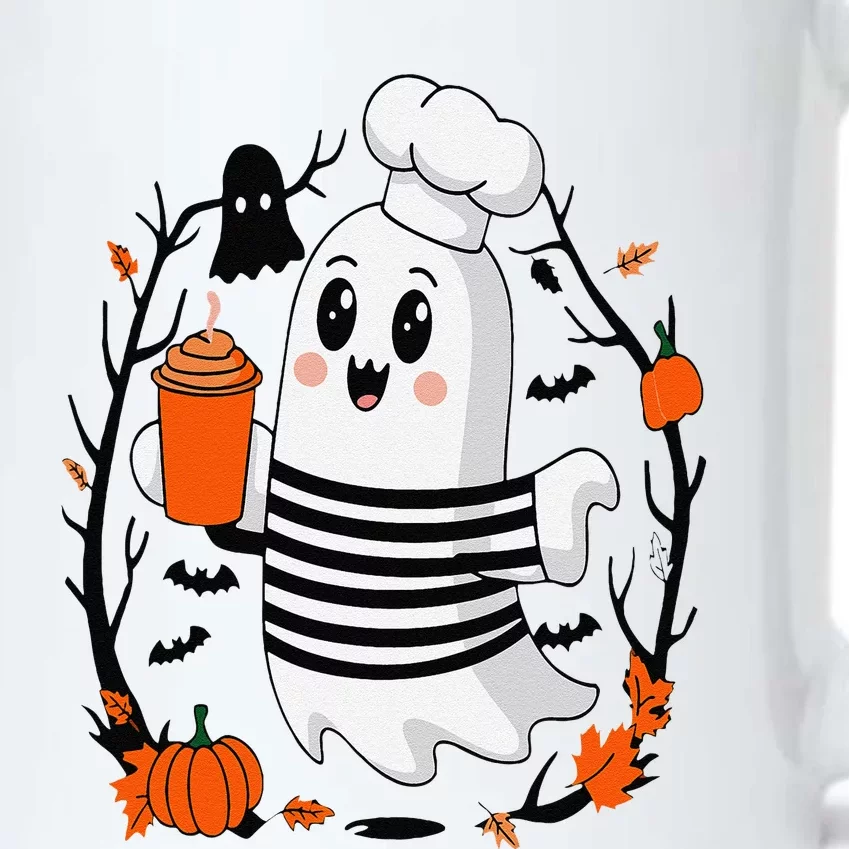 Halloween Cute Ghost Hat Drinking Coffee Ghost Ice Coffee Black Color Changing Mug