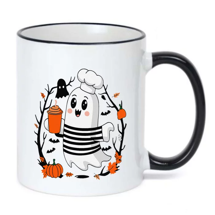 Halloween Cute Ghost Hat Drinking Coffee Ghost Ice Coffee Black Color Changing Mug