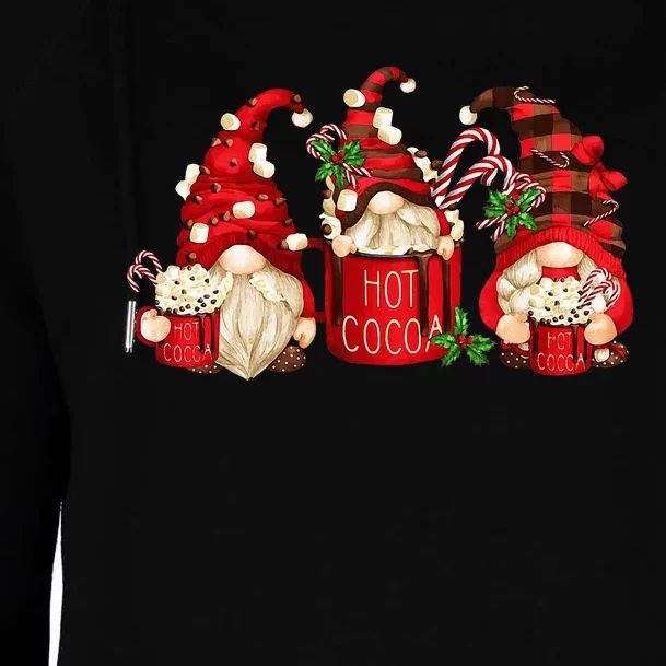 Hot Cocoa Gnomes Drink Hot Chocolate Watch Christmas Movies Womens Funnel Neck Pullover Hood