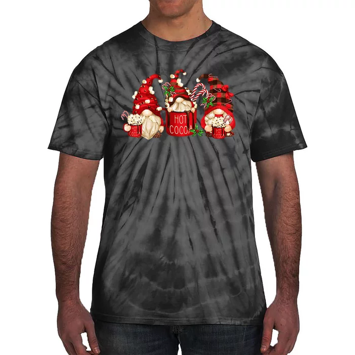 Hot Cocoa Gnomes Drink Hot Chocolate Watch Christmas Movies Tie-Dye T-Shirt