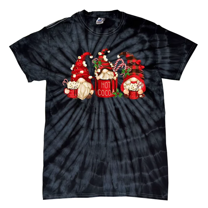 Hot Cocoa Gnomes Drink Hot Chocolate Watch Christmas Movies Tie-Dye T-Shirt