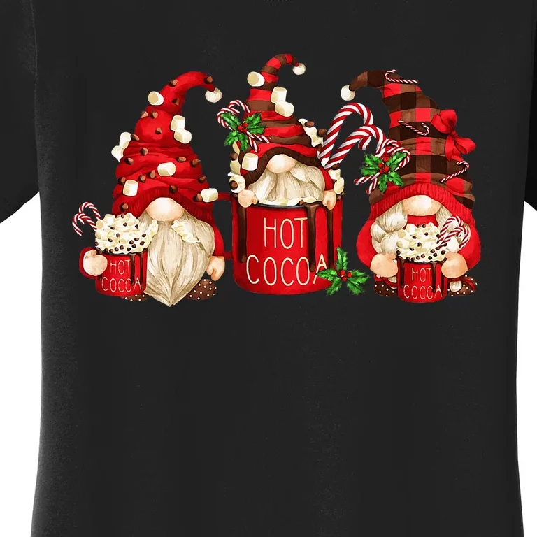 Hot Cocoa Gnomes Drink Hot Chocolate Watch Christmas Movies Women's T-Shirt