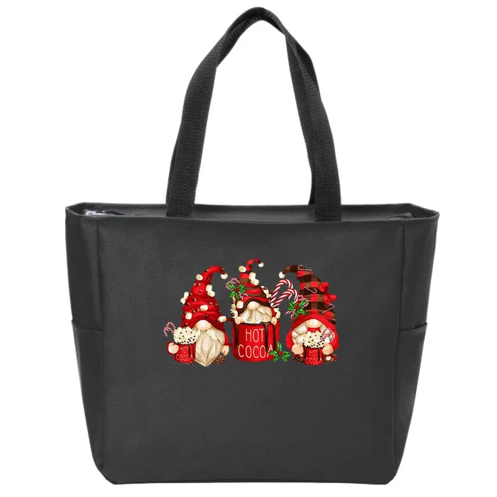 Hot Cocoa Gnomes Drink Hot Chocolate Watch Christmas Movies Zip Tote Bag