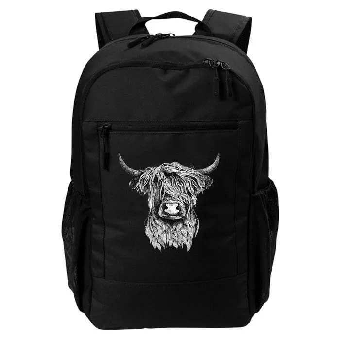 Highland Cow Hand Drawn Illustration Daily Commute Backpack