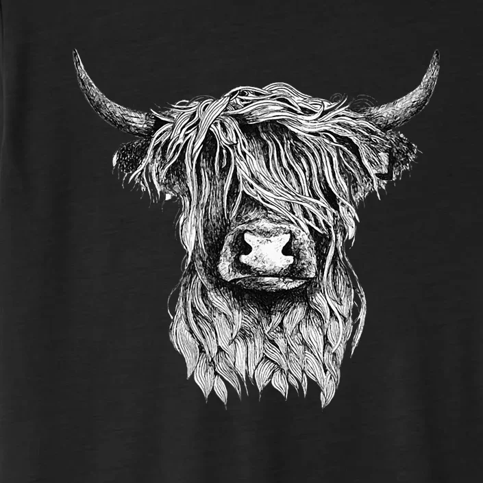 Highland Cow Hand Drawn Illustration ChromaSoft Performance T-Shirt