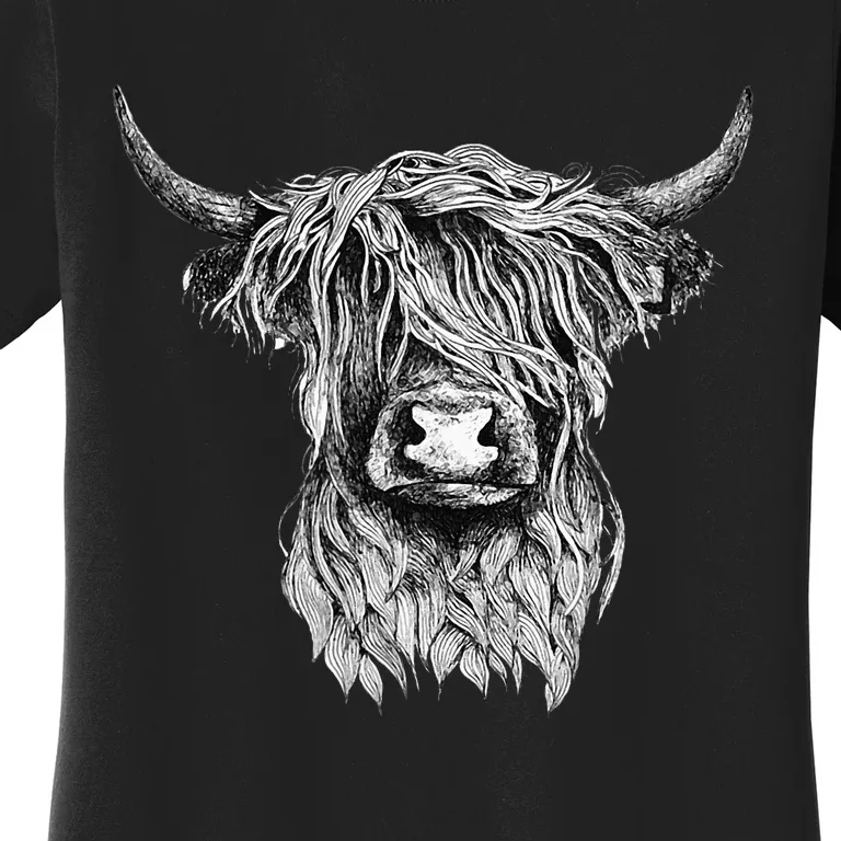 Highland Cow Hand Drawn Illustration Women's T-Shirt