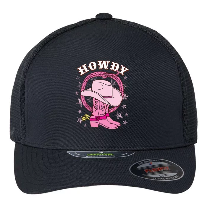 Howdy Cowboy Hat Boots Country Western Rodeo Flexfit Unipanel Trucker Cap