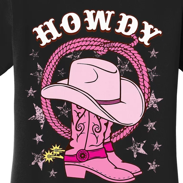 Howdy Cowboy Hat Boots Country Western Rodeo Women's T-Shirt