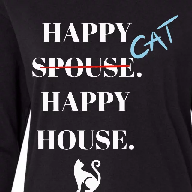 Happy Cat Happy House Womens Cotton Relaxed Long Sleeve T-Shirt